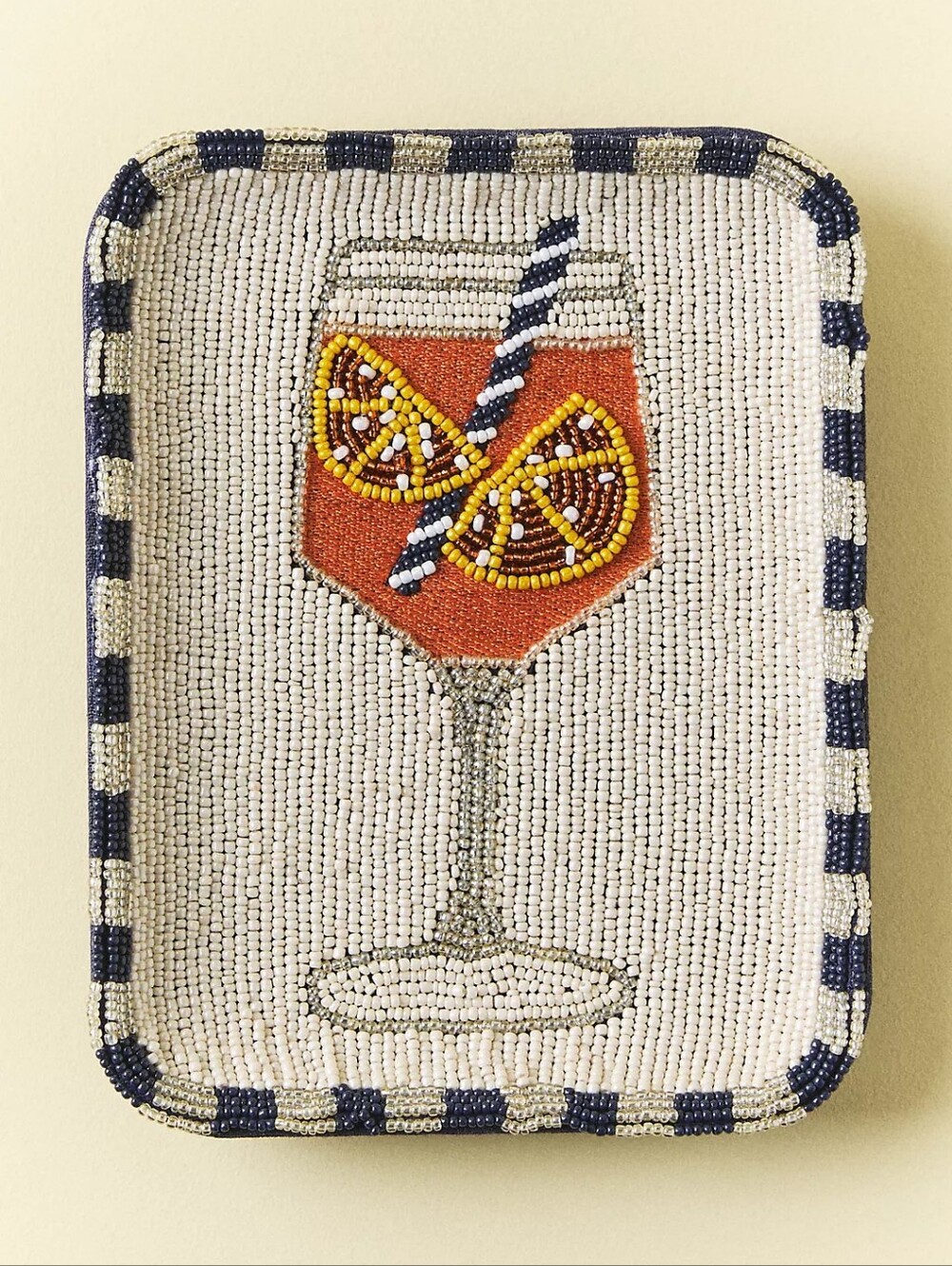 Anthropologie Fiona Beaded Trinket Dish Aperol Spritz